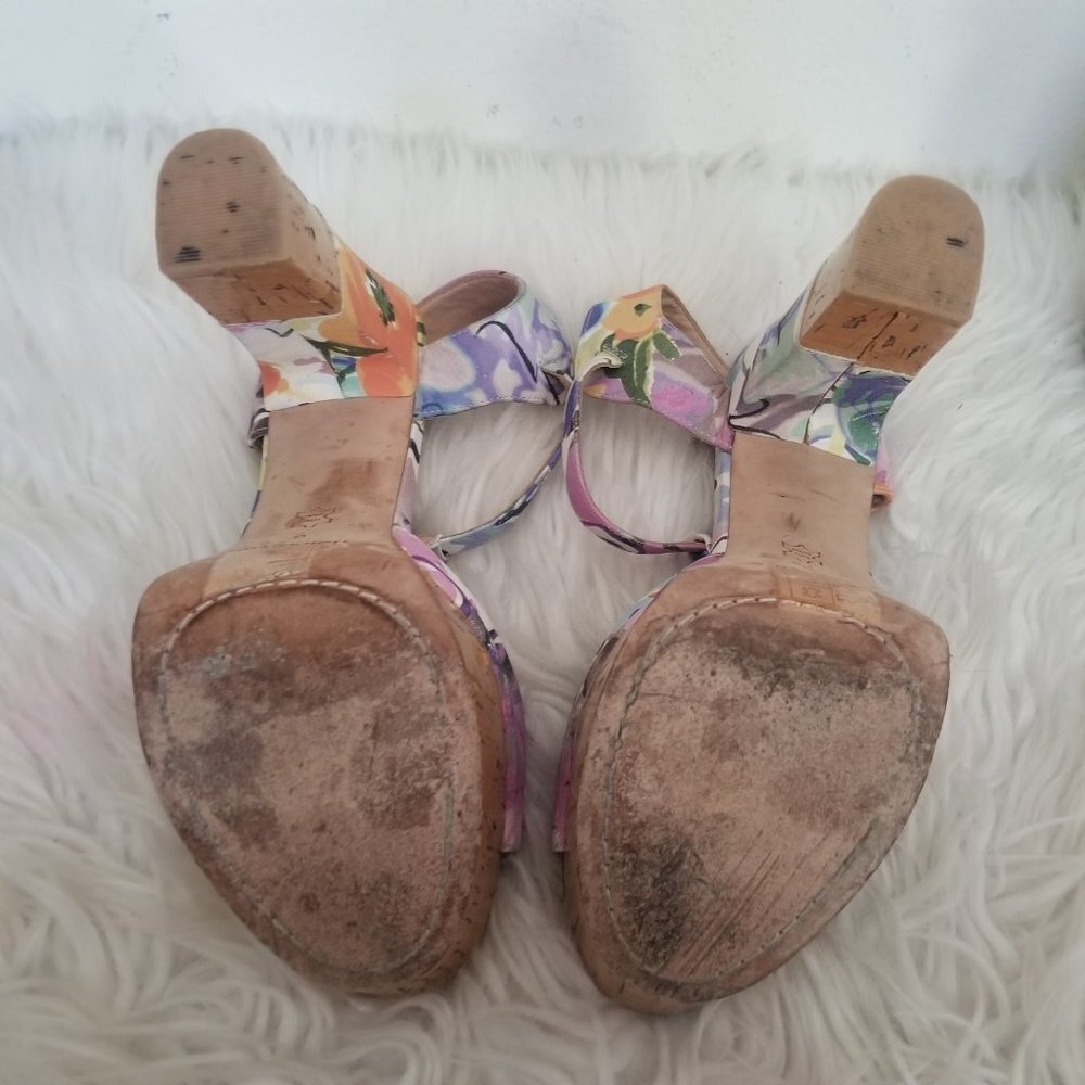 DOLCE VITA platform heels chunky platform spring floral prairie fairy boho sz 8 - Picture 10 of 12